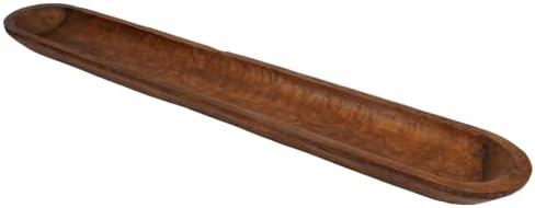 Decorative Bowl Home Decor Approx 6x40 Inch, Long Hand Carved Spanish Oak