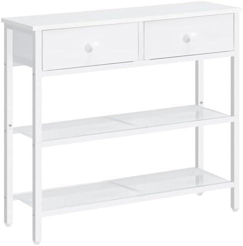 HOOBRO 29.5" Narrow Console Table with 2 Fabric Drawers, Small Sofa Table