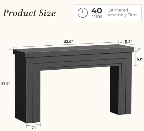 Huuger 54 Inch Entryway Table, Rectangular Console Table for Living Room