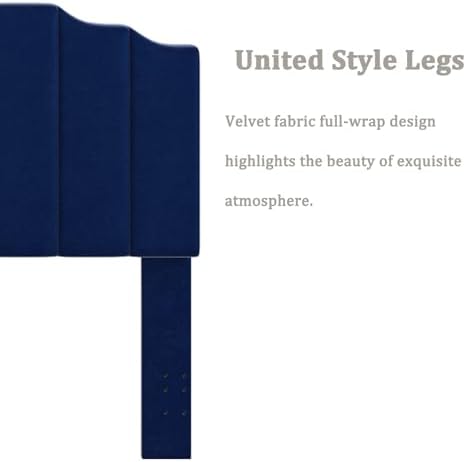 Befurtori Queen Size Headboard Only, Velvet Wall Mount Headboard, Navy Blue