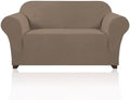 PrinceDeco Stretch Sofa Slipcover 1 Piece Sofa Cover for 2 Cushion Couch Furniture Protector/Cover Couch with Elastic Bottom Soft and Durable Sofa Cover Pet Protector (Loveseat,Macchiato)