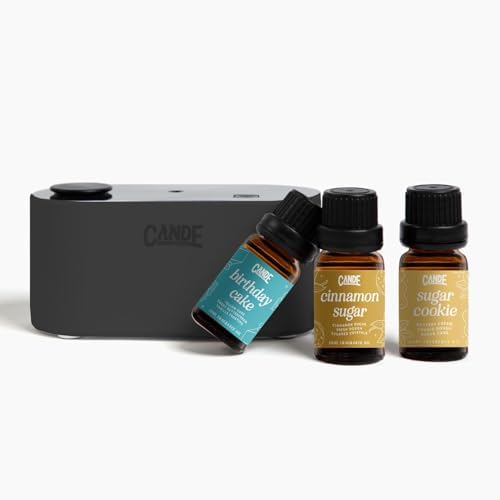 CANDECraftCo Waterless Travel Diffuser Gift Set, Bakery Scents, 3 Oils