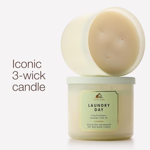 Bath & Body Works 3-Wick Candle, Laundry Day Scent, 2 Pack