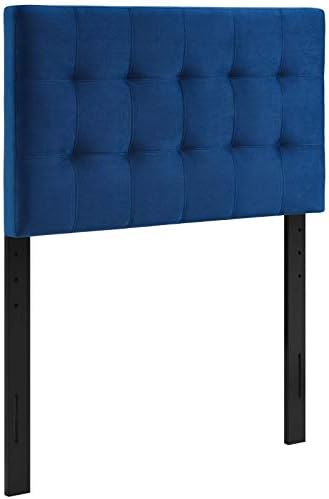 Modway Lily Biscuit Tufted Twin Performance Velvet Headboard, Navy