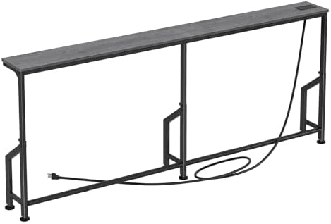 Kitstorack 76.9" Narrow Console Table with Power Outlet for Living Room