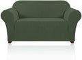 PrinceDeco Stretch Loveseat Sofa Cover Slipcover Couch Cover for 2 Cushion Sofa Washable Sofa Cover for Pets Friendly Furniture Protector Covers with Non Slip Bottom(Loveseat, Bronze Green)