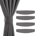 NICETOWN Strong Magnetic Curtain Tiebacks - Natural Decorative Curtain Ties Wide Straps Holdbacks for Modern Curtains (Grey, 18.5 X 4 Inches, Set of 4)