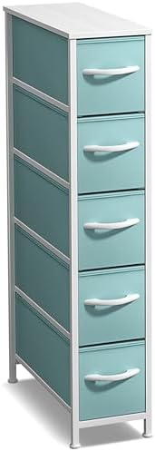 Sorbus 5-Drawer Narrow Dresser for Bedroom (Aqua)