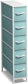 Sorbus 5-Drawer Narrow Dresser for Bedroom (Aqua)