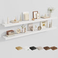 Dreamland 72 Inches Wall Mounted Wood Floating Shelves, White, 2 Pack