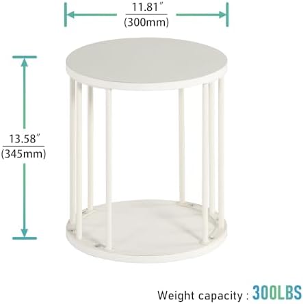 HDANI Small Round Wooden Step Stool for Kids Adults, 300lbs Load Capacity Garden Stool, Non-Slip Small Stool for Plant Stand, Kitchen, Bathroom and Bedroom, White