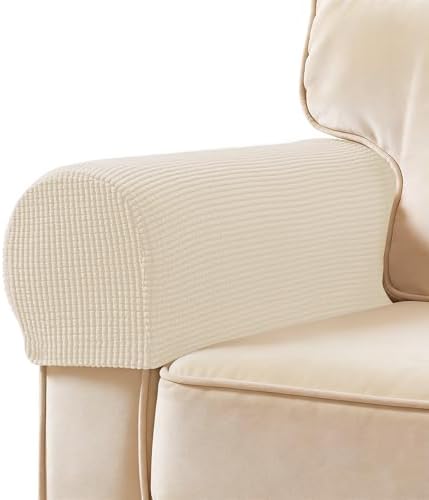 SUBRTEX Stretch Couch Arm Covers Set of 2, Non-Slip Sofa Armrest Slipcovers