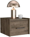 DEPOT E-SHOP 59" Yorktown Floating Nightstand, Space-Saving Design with Handy Drawer and Surface, Dark Brown – Bedside Nightstand with Storage for Bedroom Beside Tables & Small Spaces