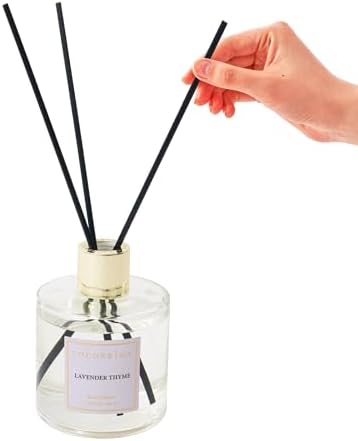Cocorrína Flower Reed Diffuser - Lavender Thyme 6.7oz Scented Diffuser with Sticks Home Fragrance Essential Oil for Bathroom Shelf Decor (Artificial Flower)