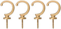 uxcell 4Pcs Curtain Holdback, Aluminum Alloy Wall Mounted Curtain Holders Drapery Tieback Hooks for Living Room Bedroom Office (Gold)