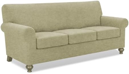 URBANLIFE 4-Piece Stretch Sofa Covers for 3 Cushion Couch, Coffee