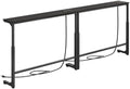 Kitstorack Narrow Sofa Table with Charging Station, 78.8" Behind Couch Table, Adjustable 24.4"-32.7" Height, Modular 2-piece Design for sectionals, entryways, Apartments, and Narrow Living Spaces