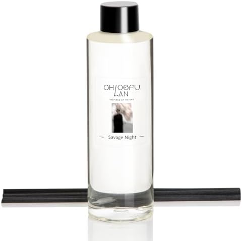 Chloefu LAN Savage Night Scented Oil Diffuser Refill 6.76 fl oz Natural Scented Oil, Woody Aromatic Home Fragrance for Daily Use, Air Freshener, 0% Alcohol, Blend to Promote Sleep & Relieve Stress