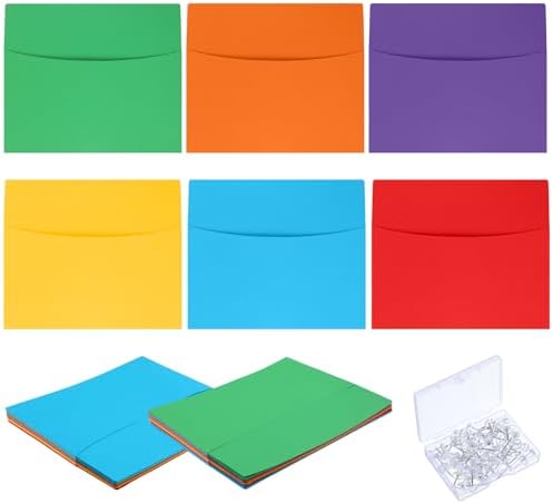 Newtay 24 Pcs Oversized Wall Pockets File Organizer, Bright Color