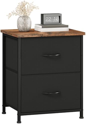 Somdot Night Stand with 2 Drawer, Small Nightstand End Table, Bedside Table