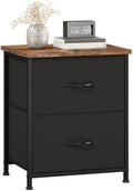 Somdot Night Stand with 2 Drawer, Small Nightstand End Table, Bedside Table