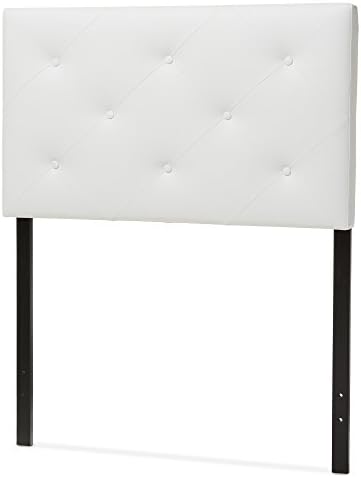 Baxton Studio Benoit Modern and Contemporary White Faux Leather Upholstered Headboard, Twin