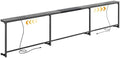 Huuger 110.2-133.8'' Extendable Behind Couch Table with Outlets, Grey