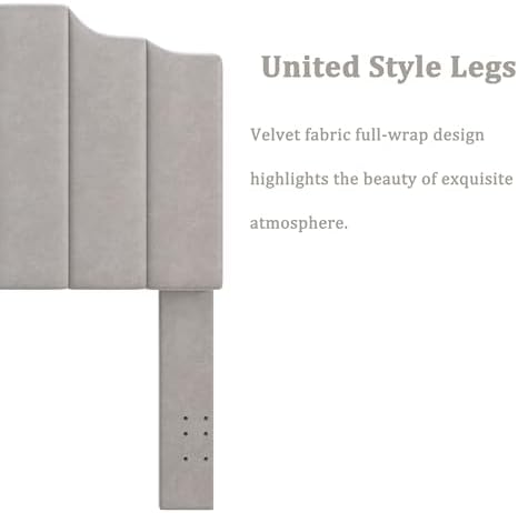 Befurtori King Size Headboard Only, Velvet Wall Mount Headboard Silver Gray