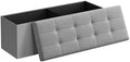 SONGMICS 43.3 Inches Folding Storage Ottoman Bench, Load 660 lb