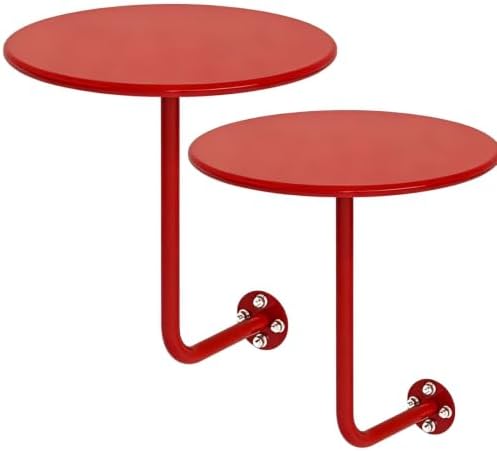 2 PS Wall Mounted Side Table Round Floating Nightstand L-Bracket Bar Table