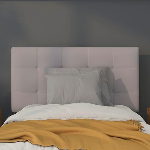 BizChair Quilted Tufted Twin Size Headboard in Light Gray Fabric