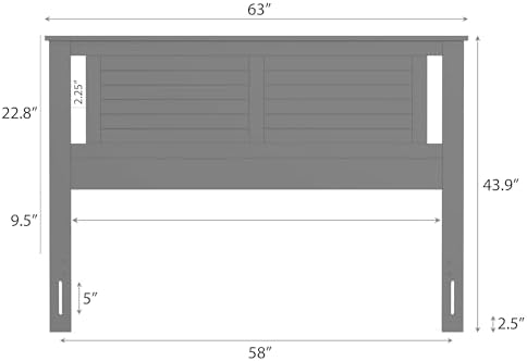ComfIQ Serene Wood Panel Headboard with Horizontal Scoring, Queen, Walnut