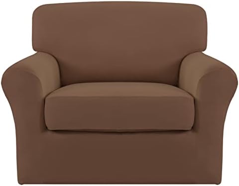 Easy-Going 2 Pieces Stretch Sofa Slipcover for Armchair Washable