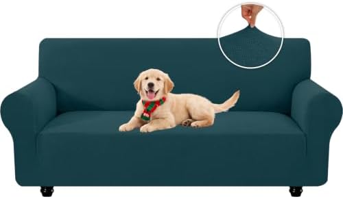 XINEAGE Stretch 3 Seater Slipcover, Non-Slip Pet Couch Cover,Dark Green