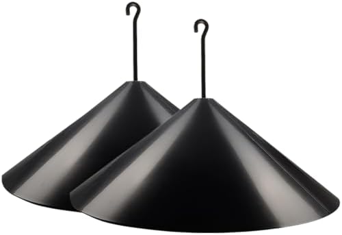 Garbuildman Squirrel Baffle for Bird Feeder Pole, Outside Hanging Mount Bird House Guard for Outdoor Shepherd’s Hook,19 Inch Diameter, 2 Packs