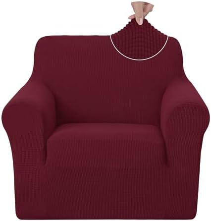 U-NICE HOME Stretch Recliner Chair Cover Armchair Slipcover, Burgundy