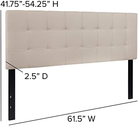 EMMA + OLIVER Beige Queen Quilted Tufted Headboard
