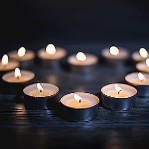 200 Pack,4 Hour Long time Burning,Unscented Tea Lights Candles,White, Smokeless, Dripless,for Weddings, Home, Pool,Shabbat