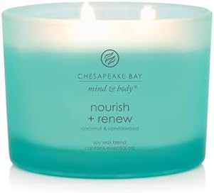 Chesapeake Bay Candle Mind & Body 3-Wick Coffee Table Jar Candle Nourish + Renew (Coconut & Sandalwood)