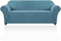 PrinceDeco Stretch Sofa Cover Slipcover Couch Covers for 3 Cushion Couch Furniture Protector Sofa Covers with Non Slip Elastic Bottom Dogs Pet Friendly Fitted (Sofa, Storm Blue)