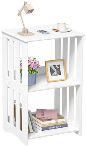 HAYOFAMY 3-Tier End Table Nightstand White