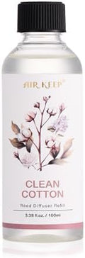 Airkeep Reed Diffuser Oil Refill/Clean Cotton/3.38oz（100ml/1 Pack/Scented Oil Refill for Reed Diffuser Home Fragrance for Bedroom, Bathroom Office Home Decor