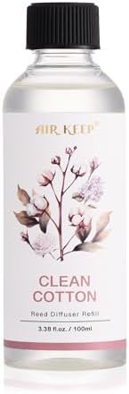 Airkeep Reed Diffuser Oil Refill/Clean Cotton/3.38oz（100ml/1 Pack/Scented Oil Refill for Reed Diffuser Home Fragrance for Bedroom, Bathroom Office Home Decor