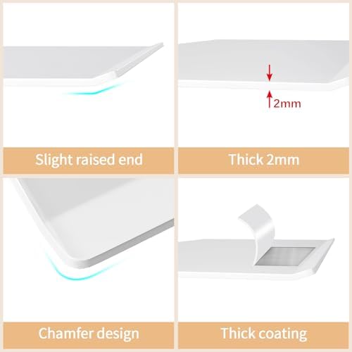 MKO 20" Floating Shelves for Wall, Long Metal Wall Mounted Shelf for Bathroom, Bedroom, Living Room, Kitchen, Display Hanging Shelves for Books/Storage/Room Decor 2 Packs, White