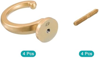 uxcell 4Pcs Curtain Holdback, Aluminum Alloy Wall Mounted Curtain Holders Drapery Tieback Hooks for Living Room Bedroom Office (Gold)