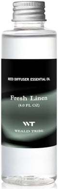 WEALD TRIBE Reed Diffuser Oil Refill Fresh Linen Scent with 6 Sticks