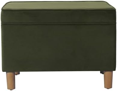 Spatial Order 24" Dinah Collection Storage Ottoman - Loden Green Velvet