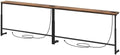 Kitstorack 94.5" Extra-Long Behind Couch Table, Height Adjustable Narrow Console Table with 2 Power Strips, Anti-Tip Wall Screws, Rustic Brown Finish, Split Design for Flexible Use