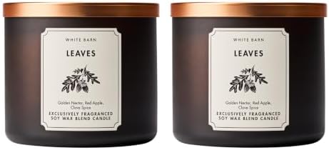 Bath & Body Works 3-Wick Candle, Leaves Scent, 2 Pack