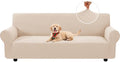 XINEAGE Stretch 4 Seater Slipcover, Non-Slip Pet Couch Cover,Beige Yellow